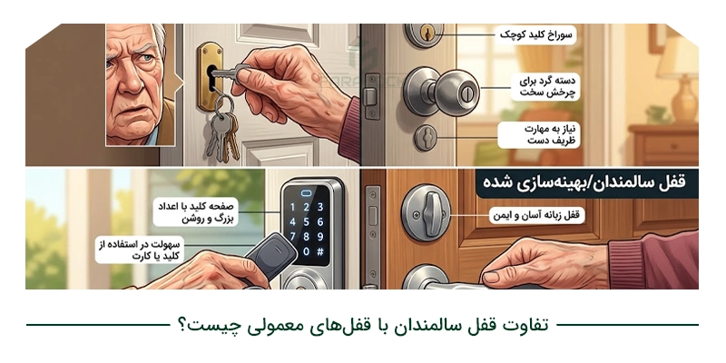 تفاوت قفل سالمندان با قفلهای معمولی چیست؟